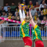 BKS Bielsko-Biała player celebrating a point during a volleyball match