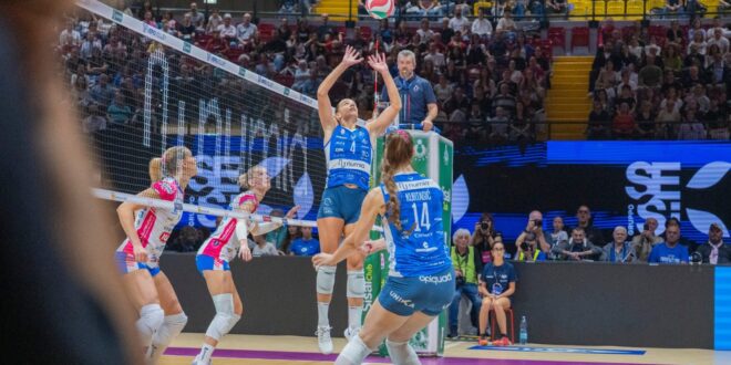 Vero Volley Milano volleyball team in action during a match