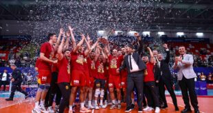 Galatasaray players celebrating winning the Turkish Super Cup