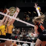 VakıfBank player celebrating a point during a volleyball match