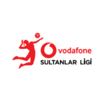 Volleyball players in action during a match in the Vodafone Sultanlar Ligi