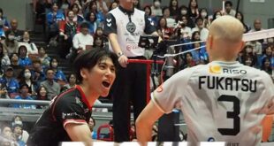 Wolfdogs Nagoya players celebrating a point during a match